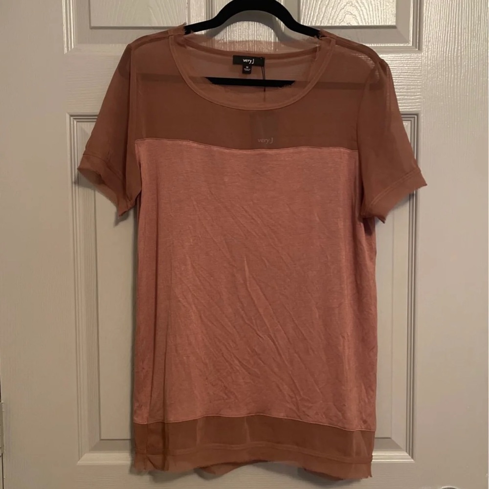 Very J Sheer Brown Top